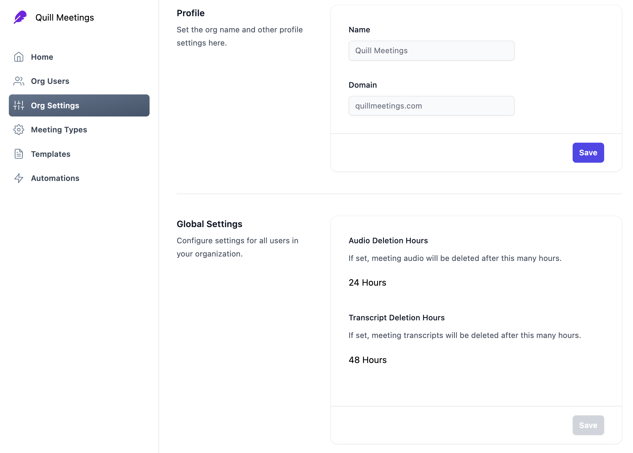 Compliance safeguards feature screenshot